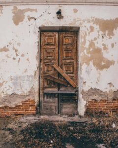 abandoned building door