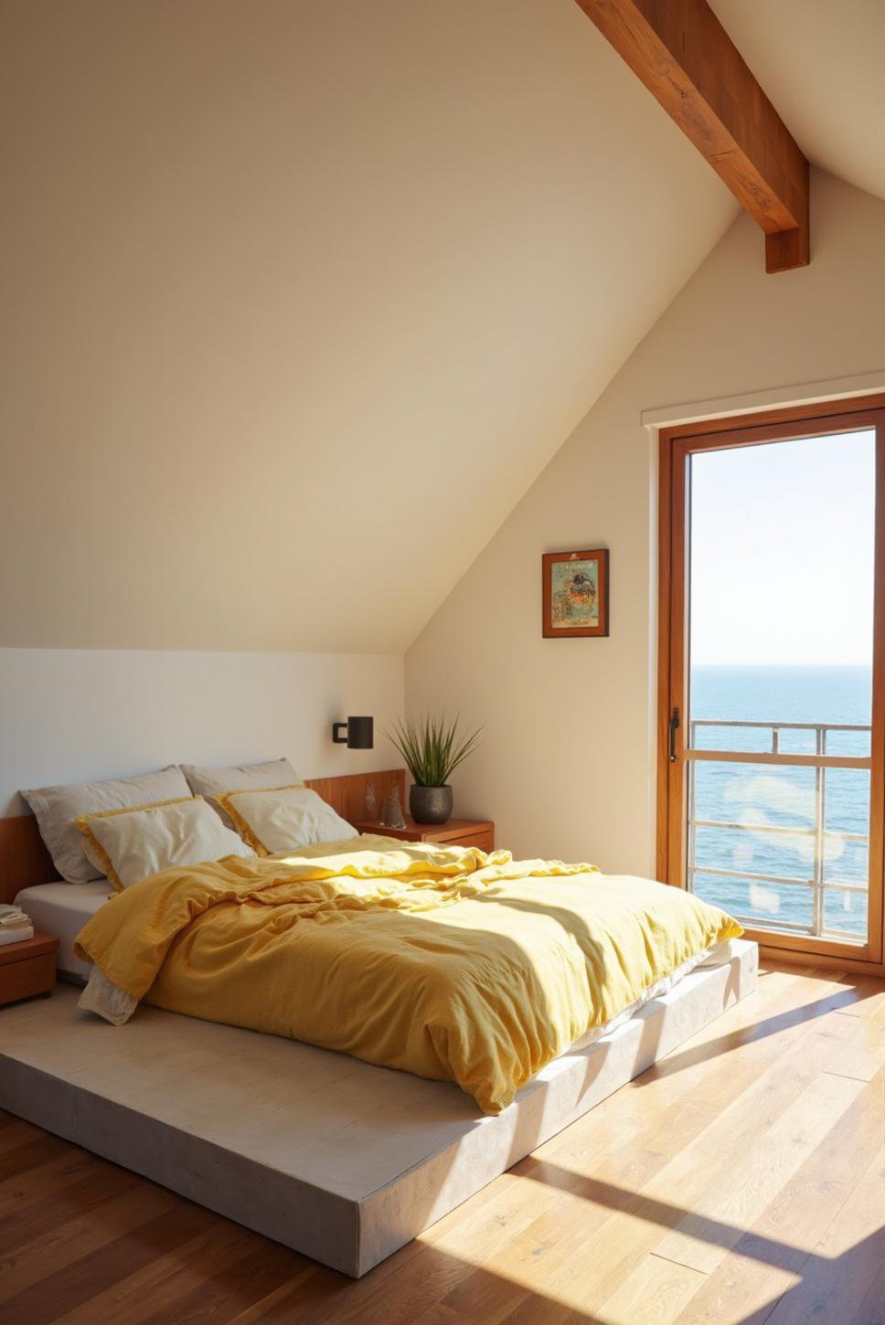 Serene Japanese-Style Attic Loft Bedroom Design