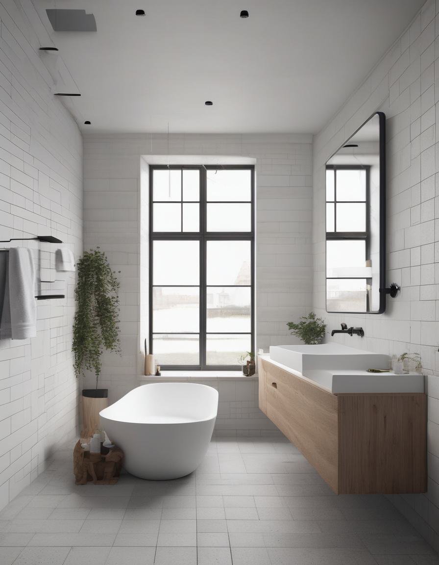 Calming Scandinavian Bathroom with Natural Light
