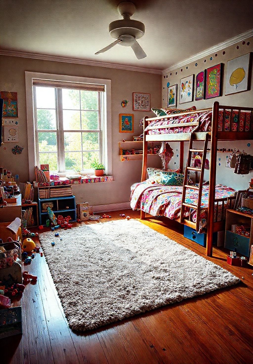 Playful Bunk Bed Bedroom for Kids