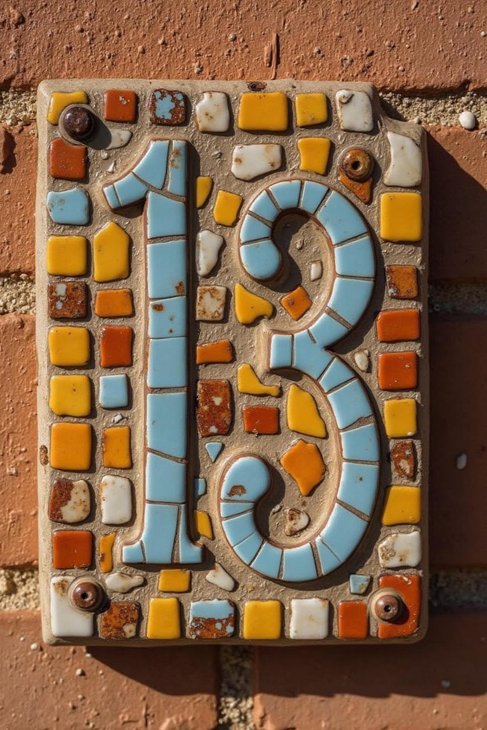 Colorful Mosaic Diy House Number Sign