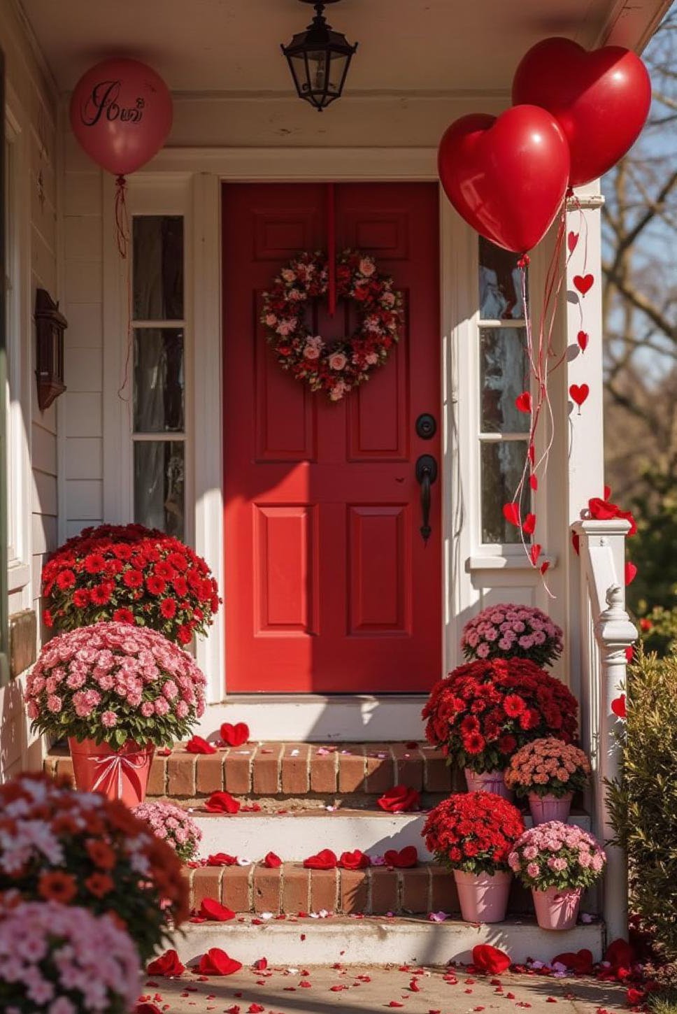 Romantic Valentine's Day Front Porch Decor