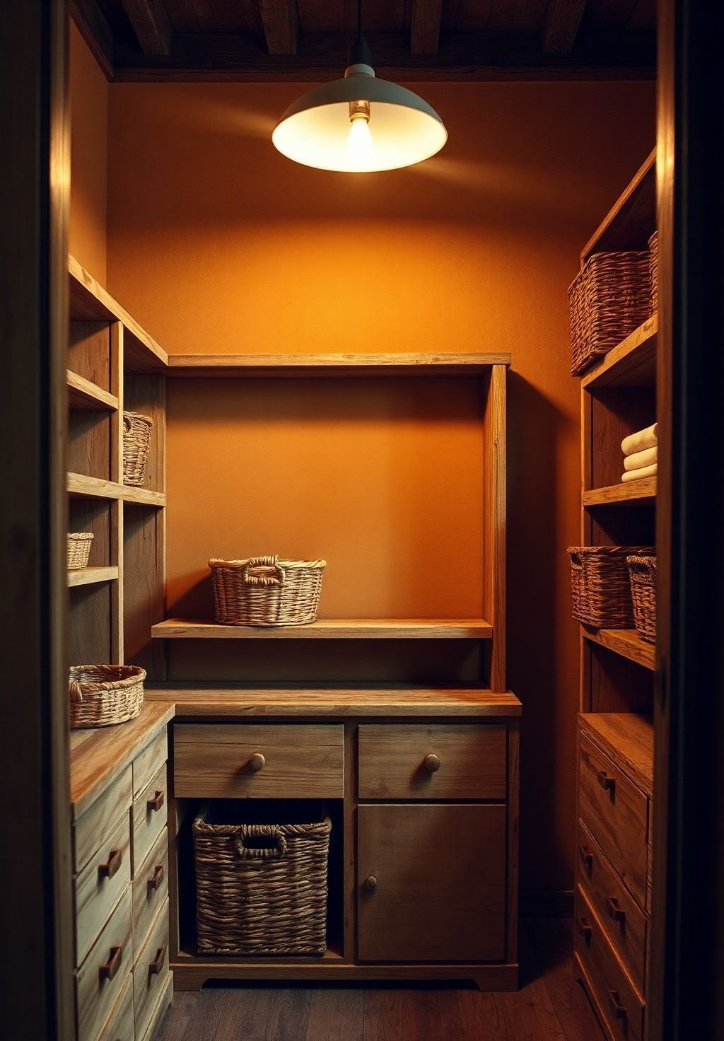 Rustic Closet with Natural Materials