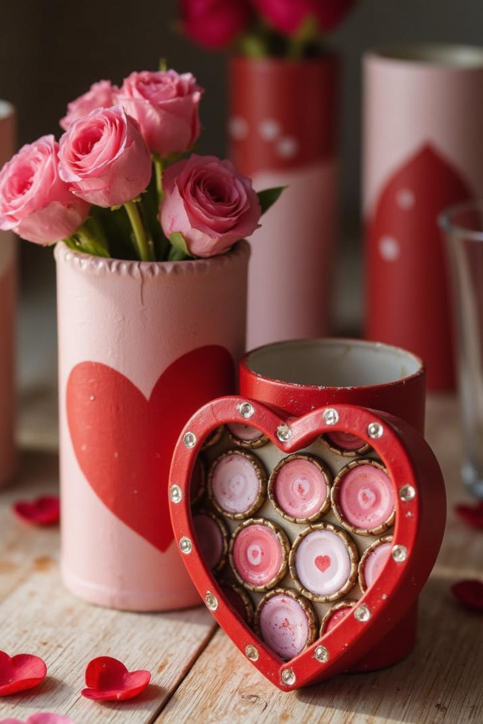 DIY Valentine Decor: Recycled Crafts & Mosaic Heart