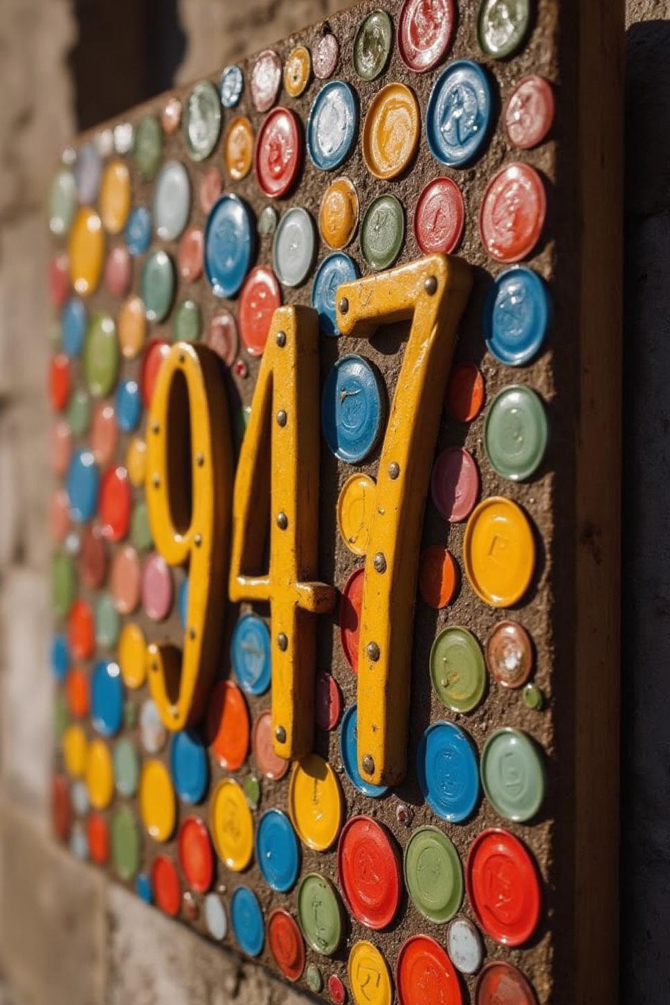 Recycled Mosaic Diy House Number Sign