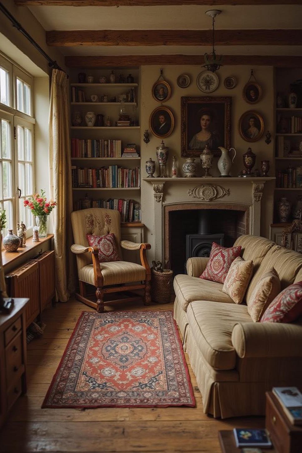 Cozy & Cluttered English Cottage Living Room