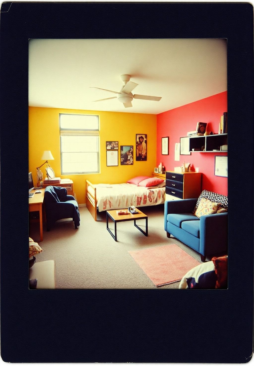 Dorm Room Design: Bold Colors and Geometric Vibes