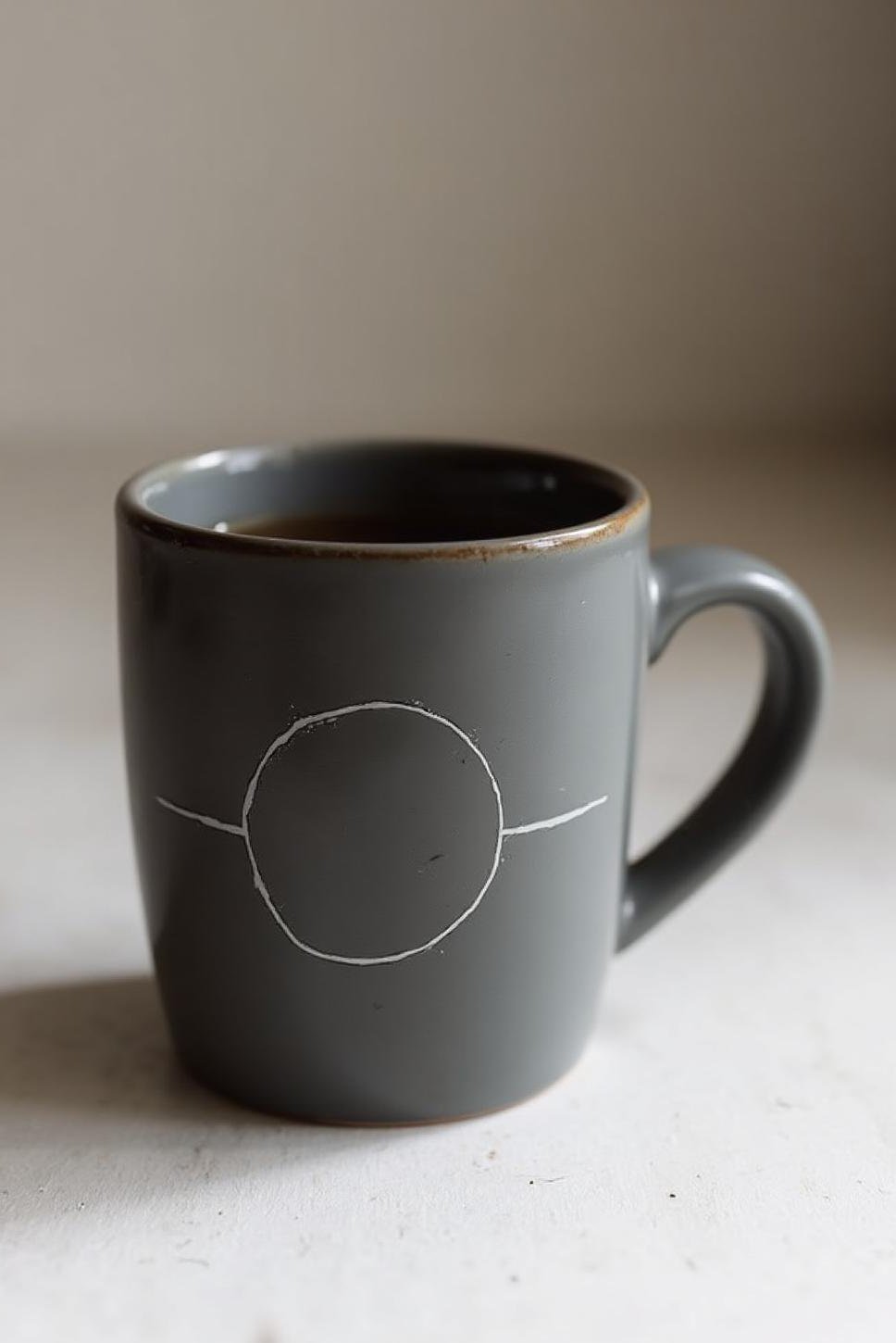 Stylish Grey Sharpie Mug: Minimalist Pottery Design