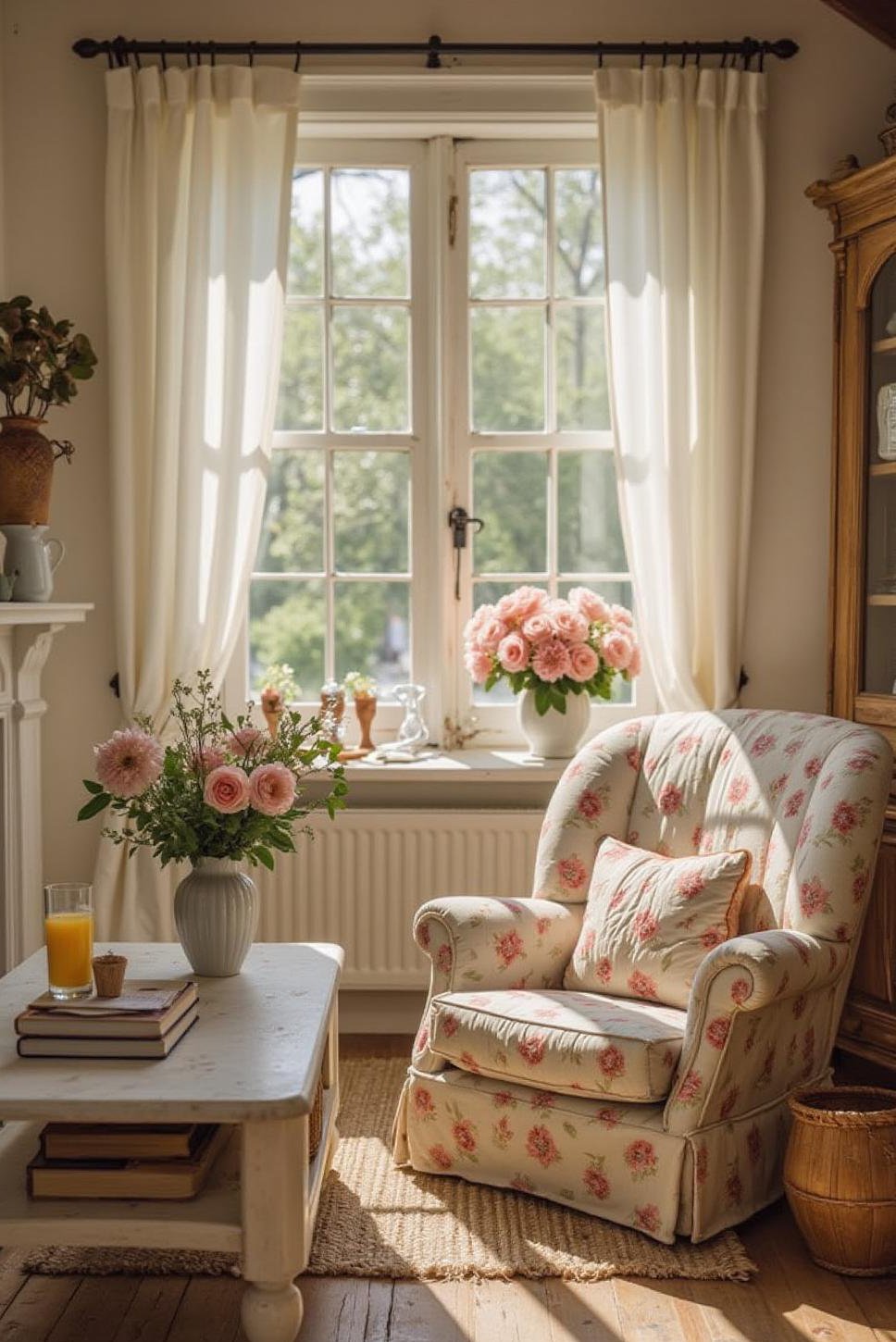 Bright Spring English Cottage Living Room