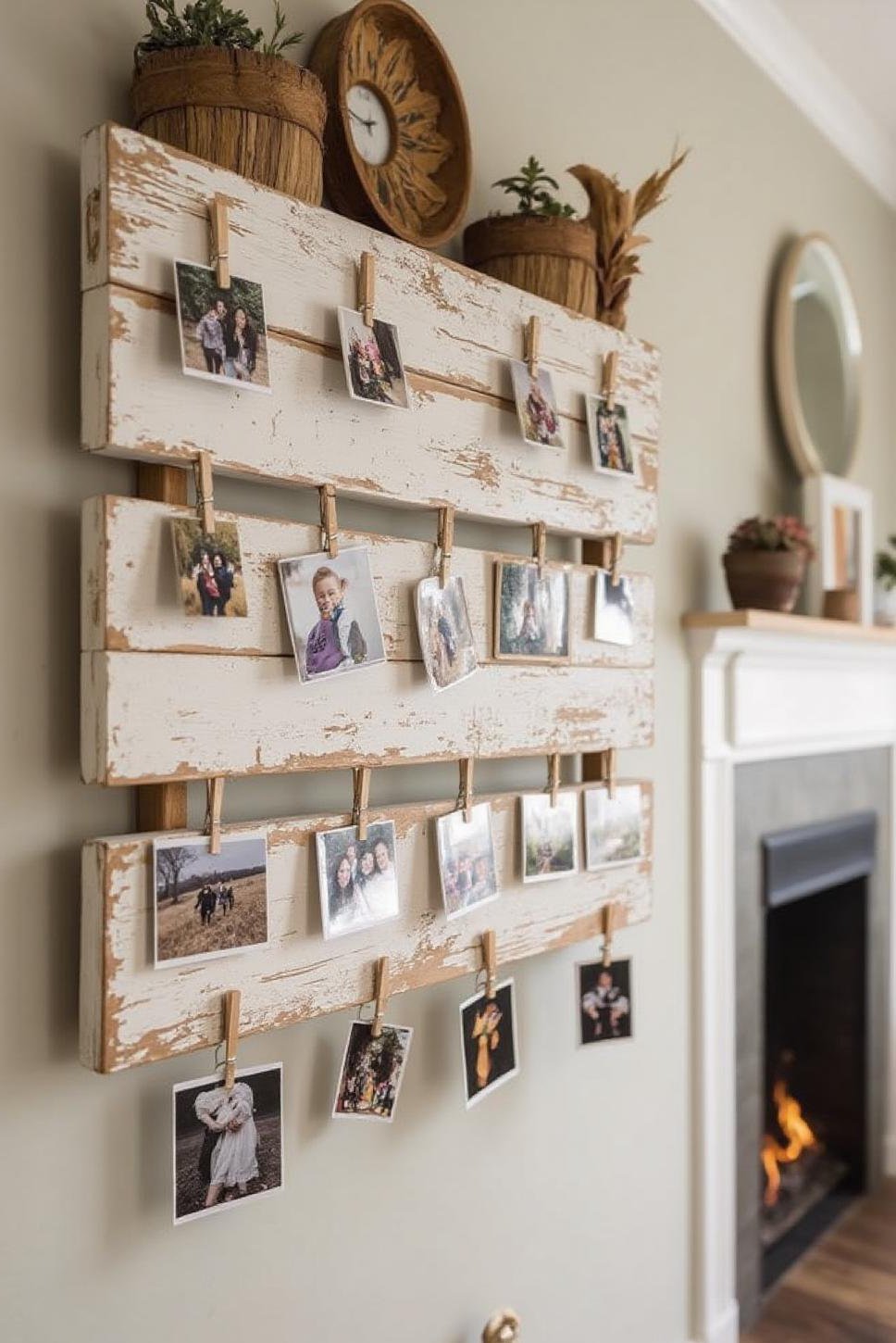 DIY Farmhouse Wall Decor: Family Photo Pallet Art