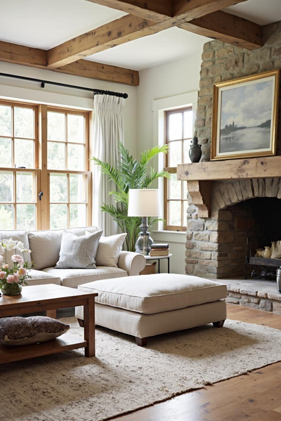 Modern Farmhouse Living Room: Natural & Inviting