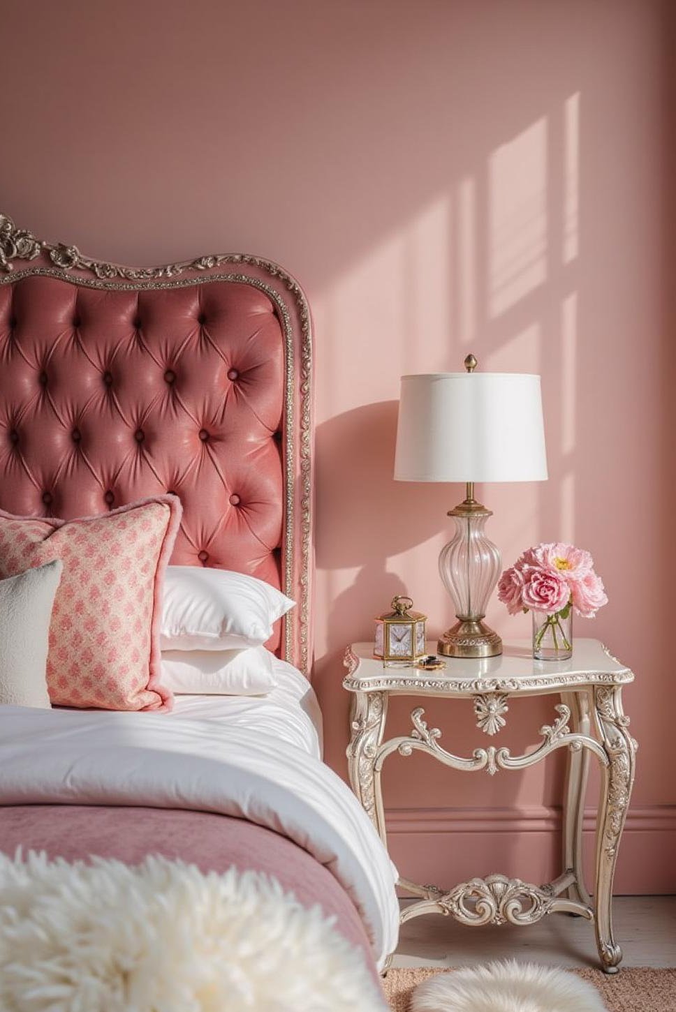 Glamorous Pink & White Bedroom: Hollywood Style