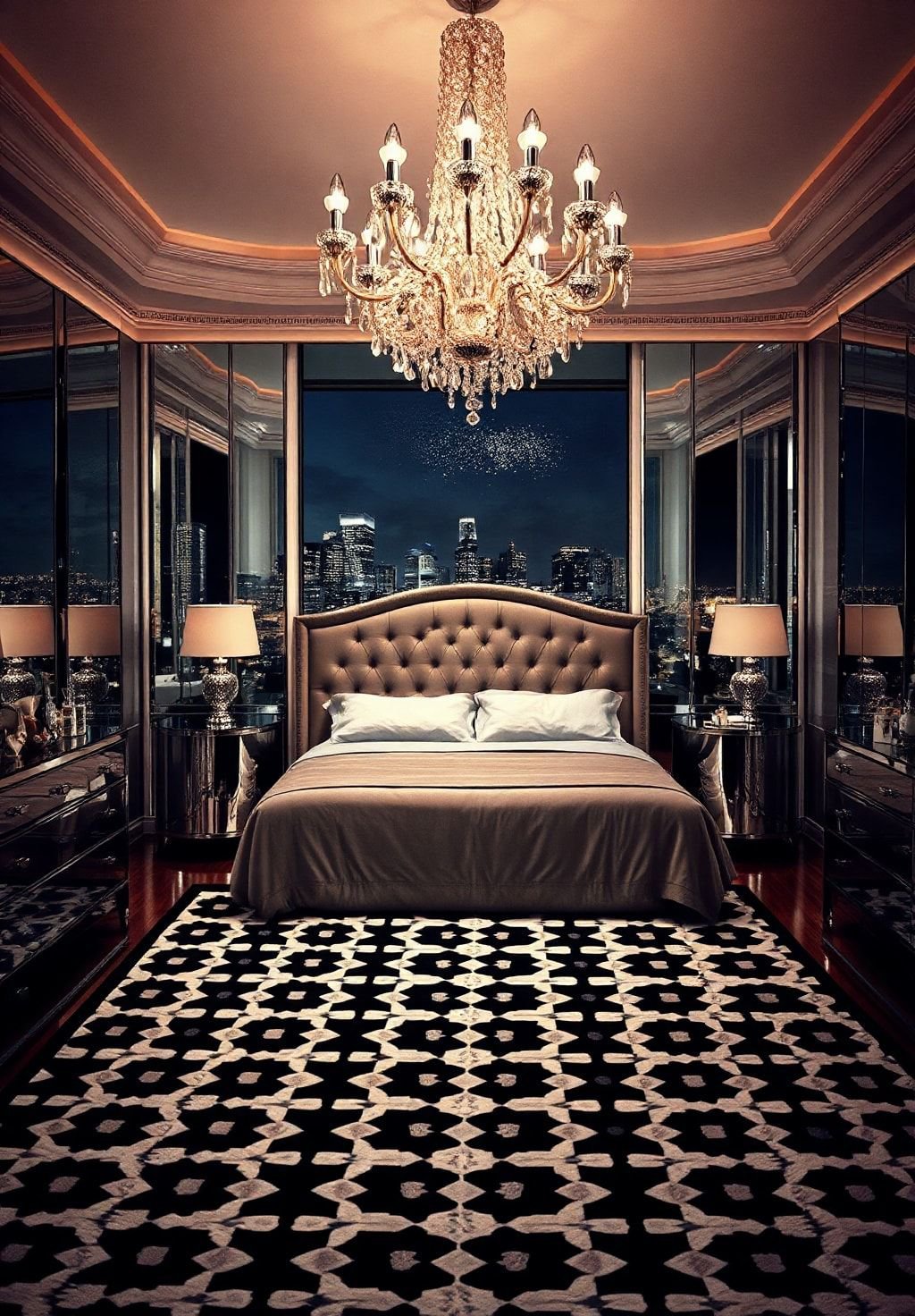 Dark Elegance: A Luxurious Bedroom Oasis