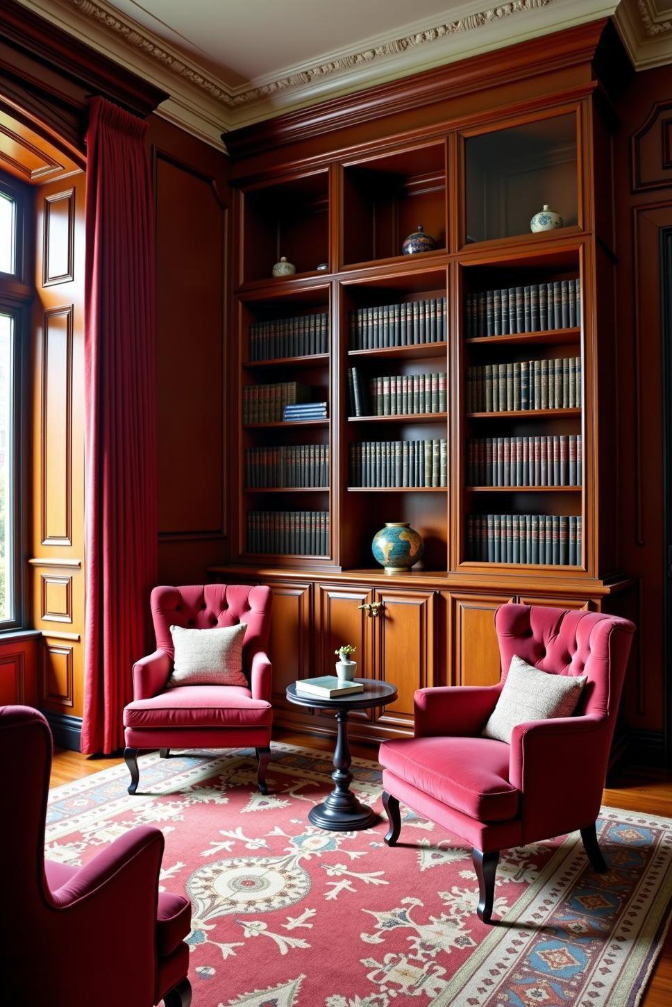 Glamorous Hollywood Regency Home Library Design