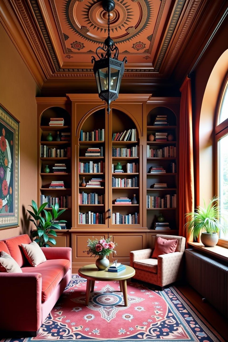 Exotic Moroccan Home Library Design