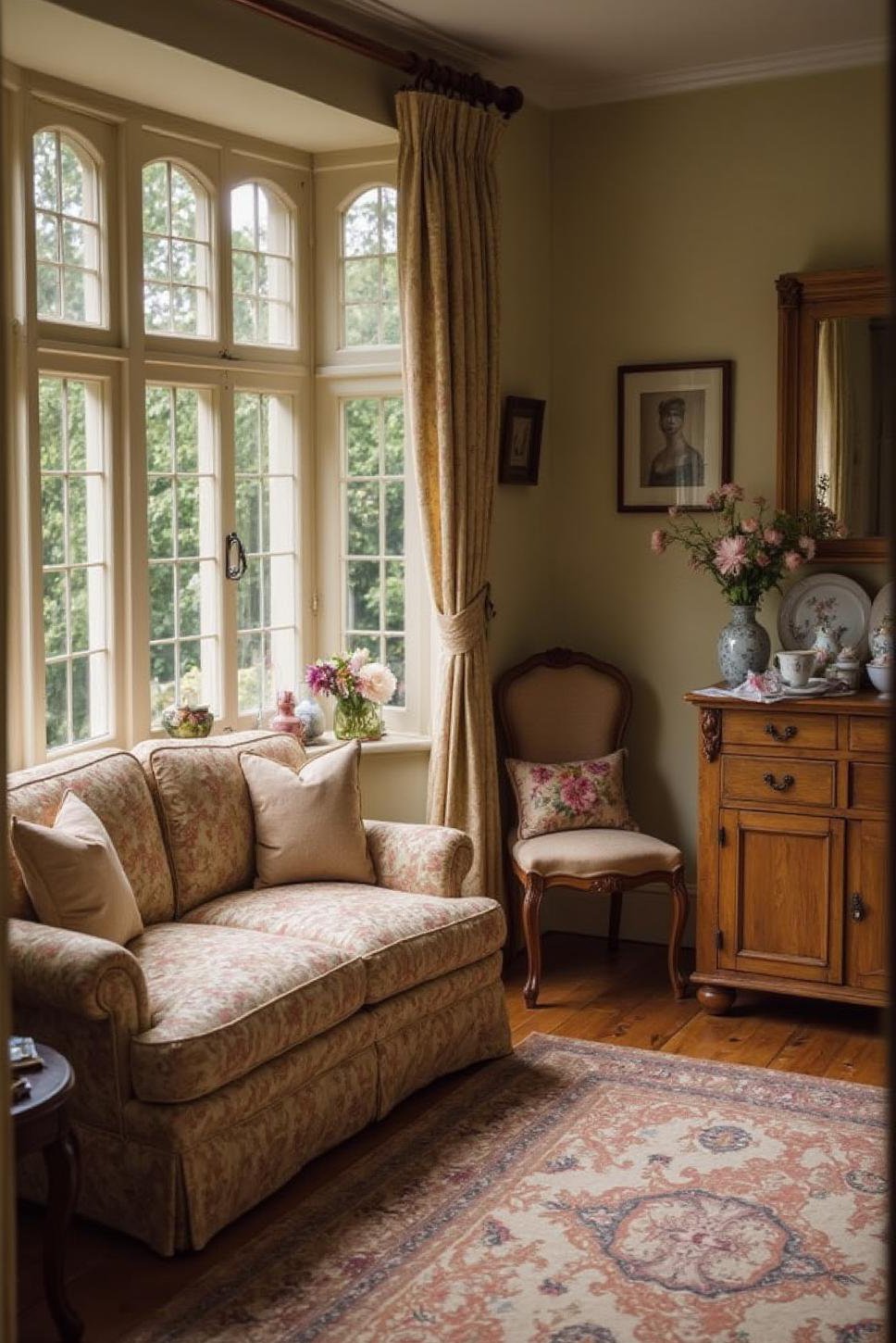 Relaxed Elegance: A Chintz-Covered English Cottage Living Room