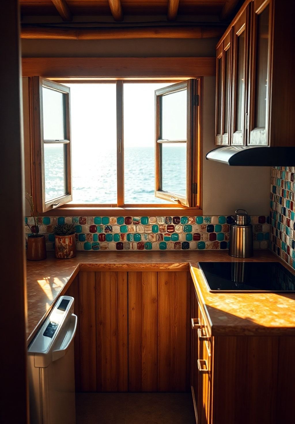 Seashell Chic: Tiny Kitchen, Big Island Vibes