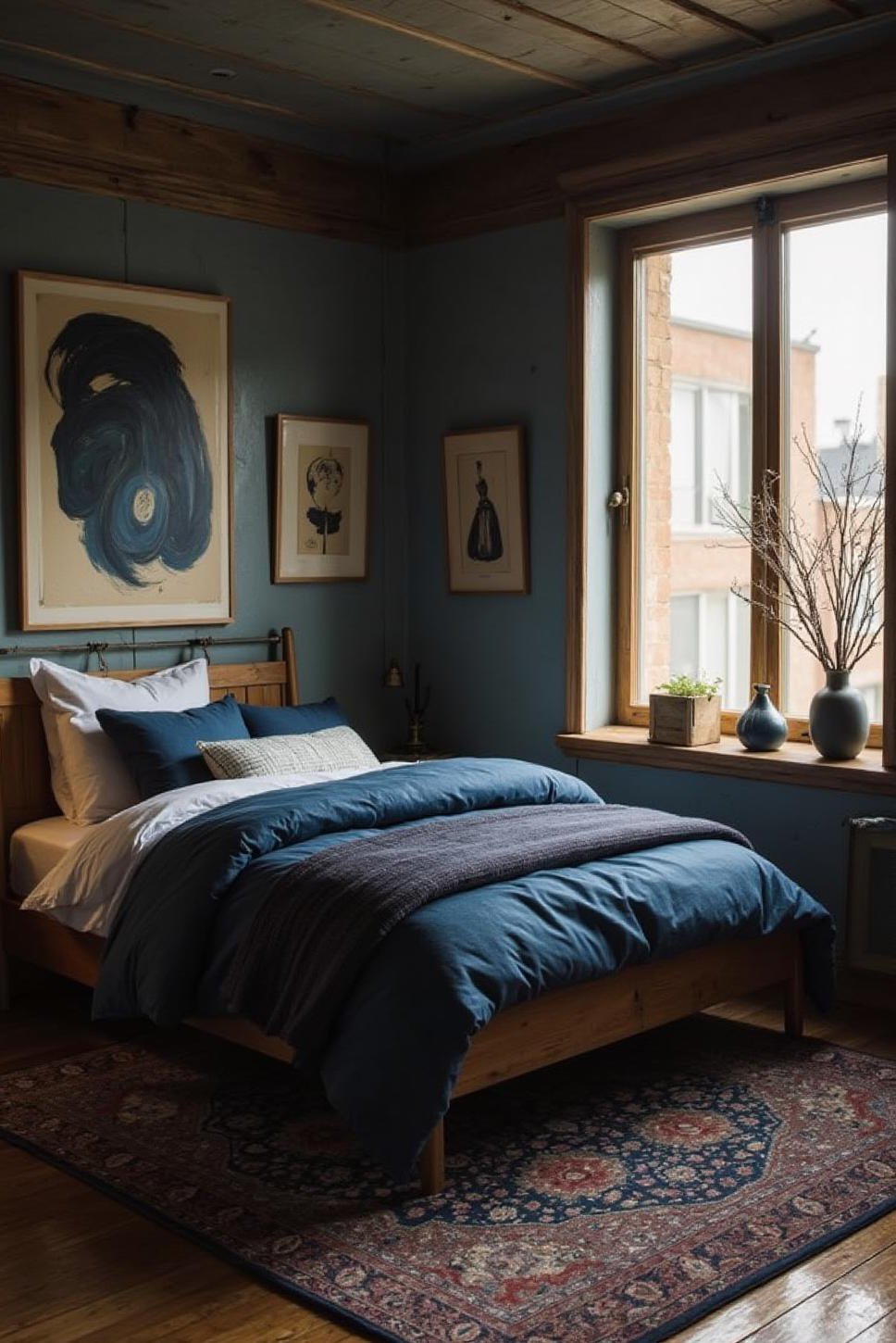 Layered Blue Teen Boy Bedroom: Rich & Textured