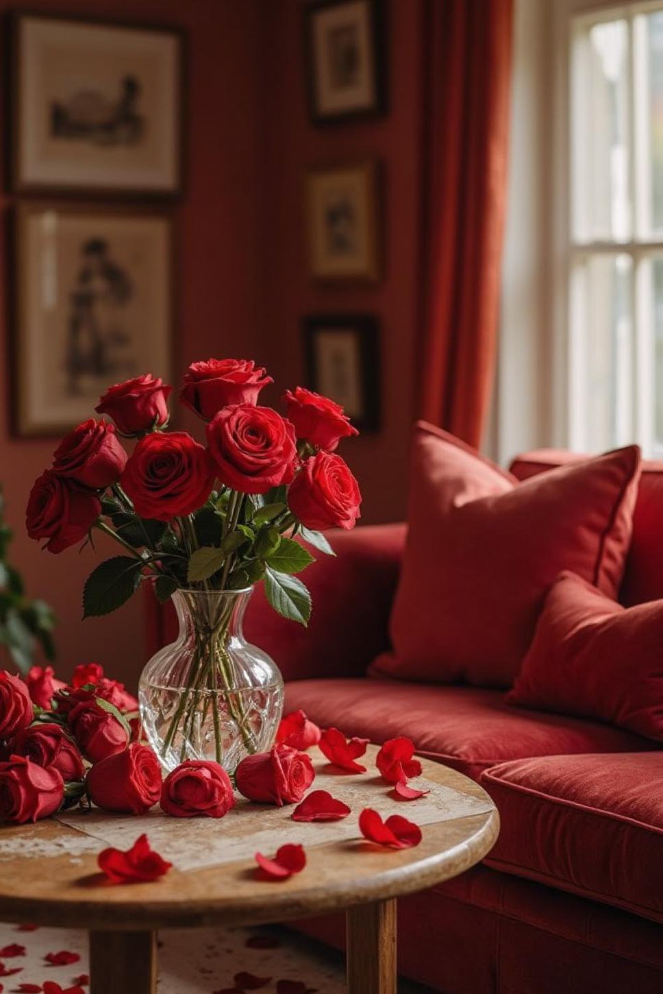 Elegant Valentine's Day Living Room Decor