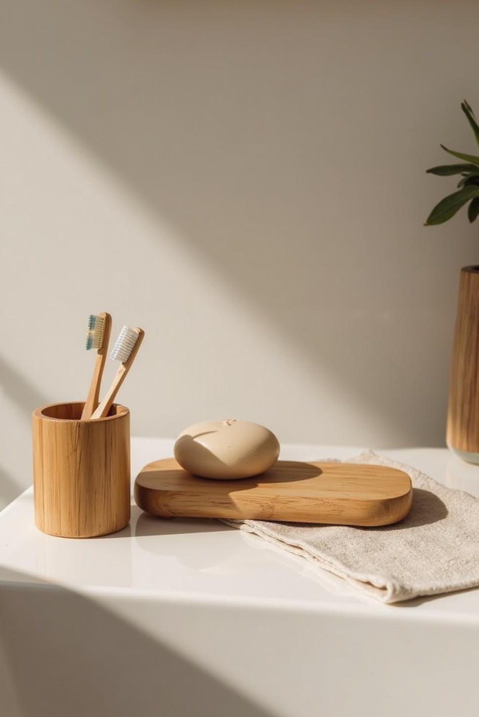 Neutral Tones & Natural Materials: Minimalist Bathroom Decor