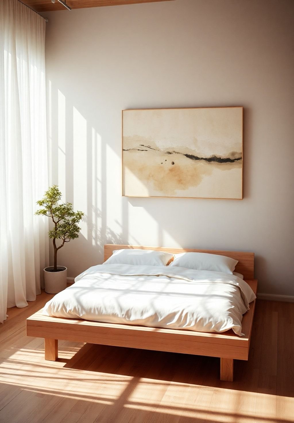 Serene Minimalism: A Bedroom Sanctuary