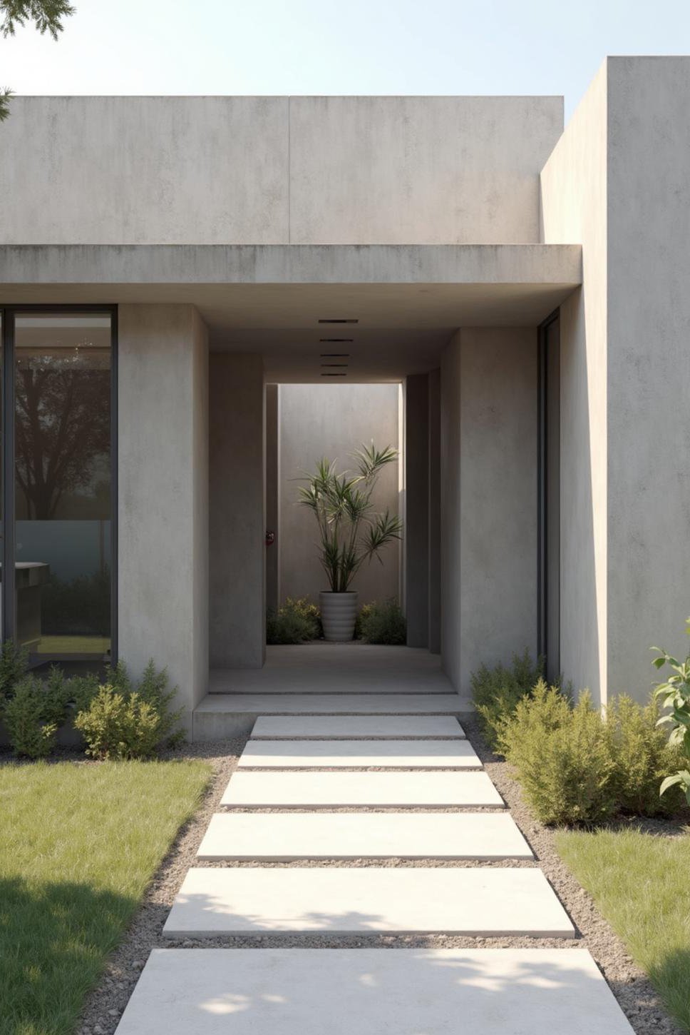 Minimalist Dream House: Concrete Exterior, Open Interior