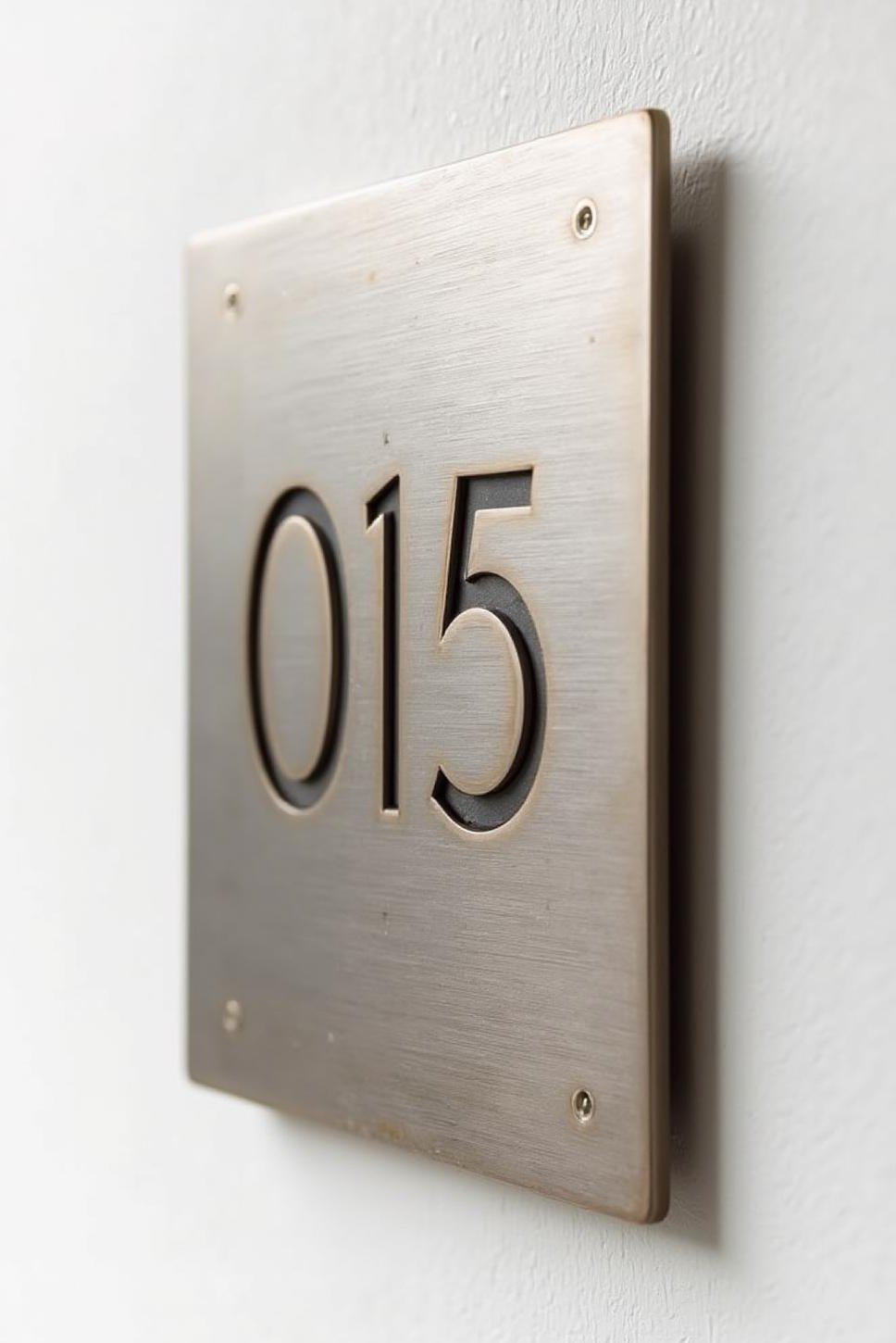 Sleek Modern DIY House Number Sign on White Wall