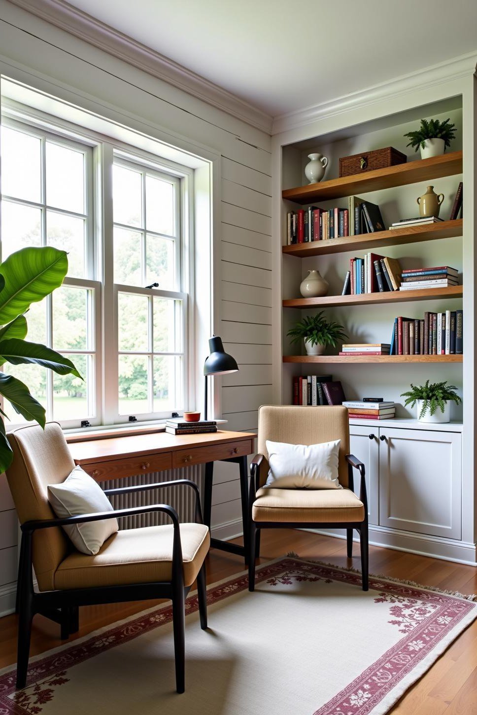 Bright & Airy Modern Farmhouse Library Office