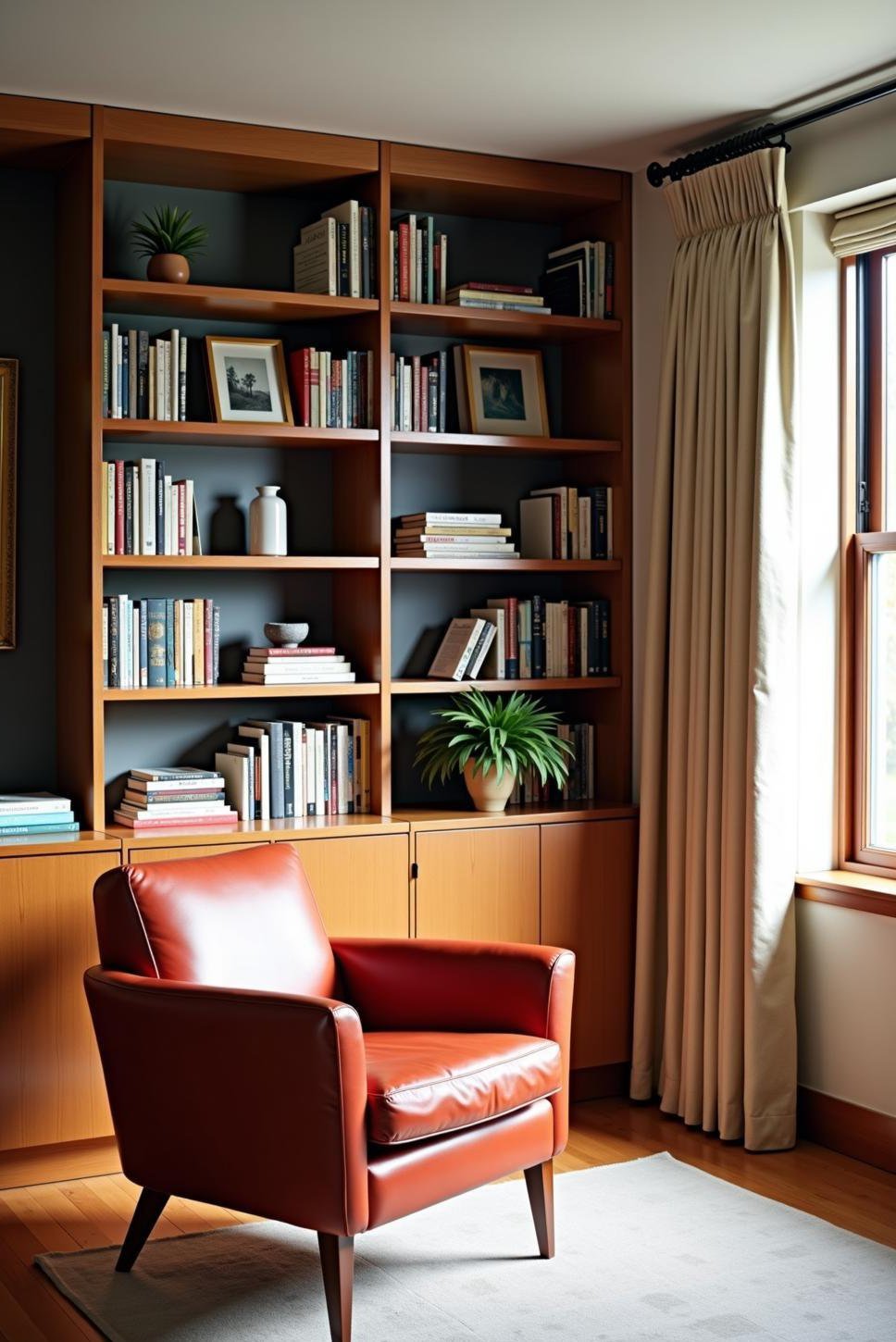 Mid-Century Modern Home Library: Stylish Book Storage