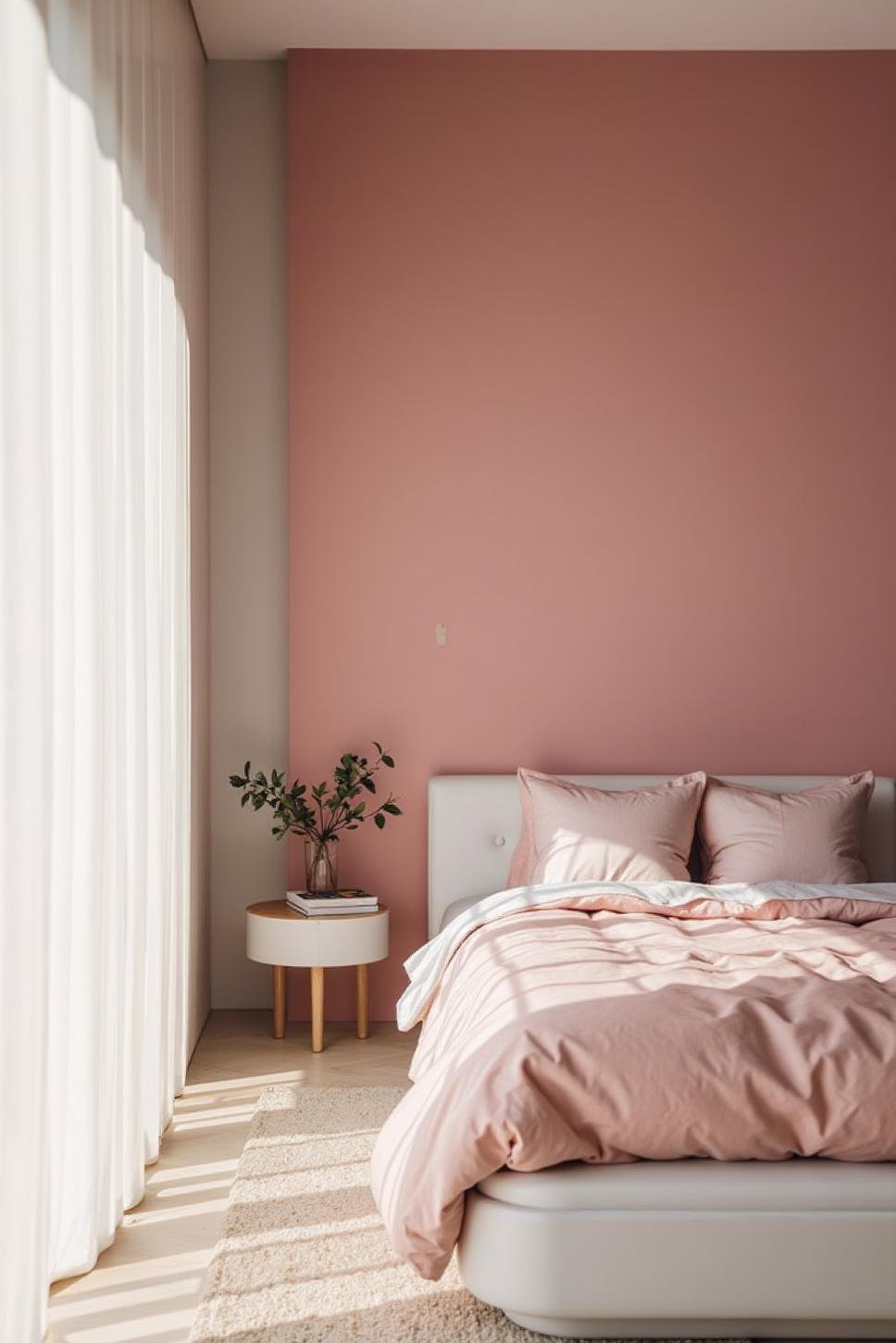 Modern Pink & White Bedroom: Minimalist Design Ideas