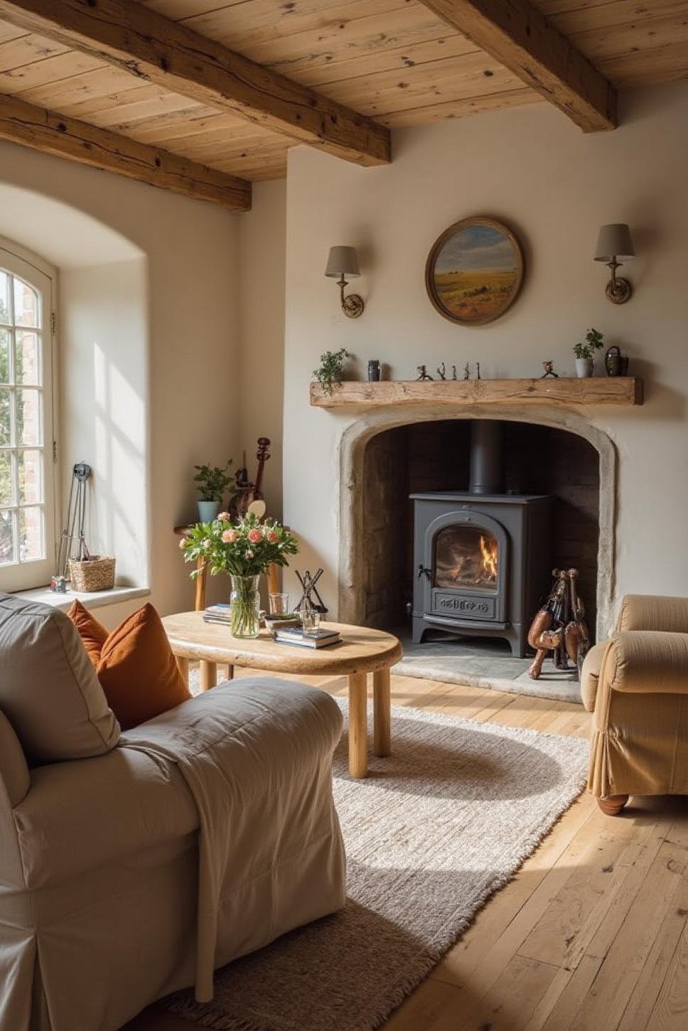 Modern English Cottage Living Room: Fresh & Inviting