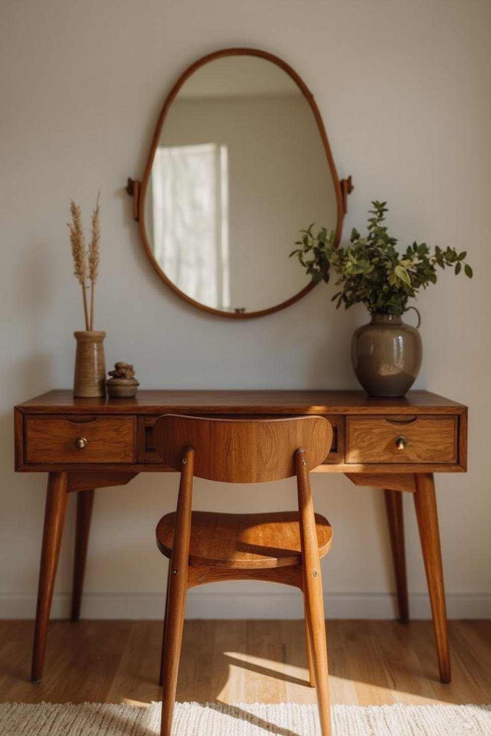 Mid-Century Modern Vanity: Sleek Bedroom Design