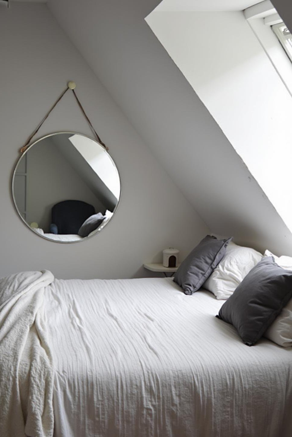 Stylish Grey & White Attic Loft Bedroom Design