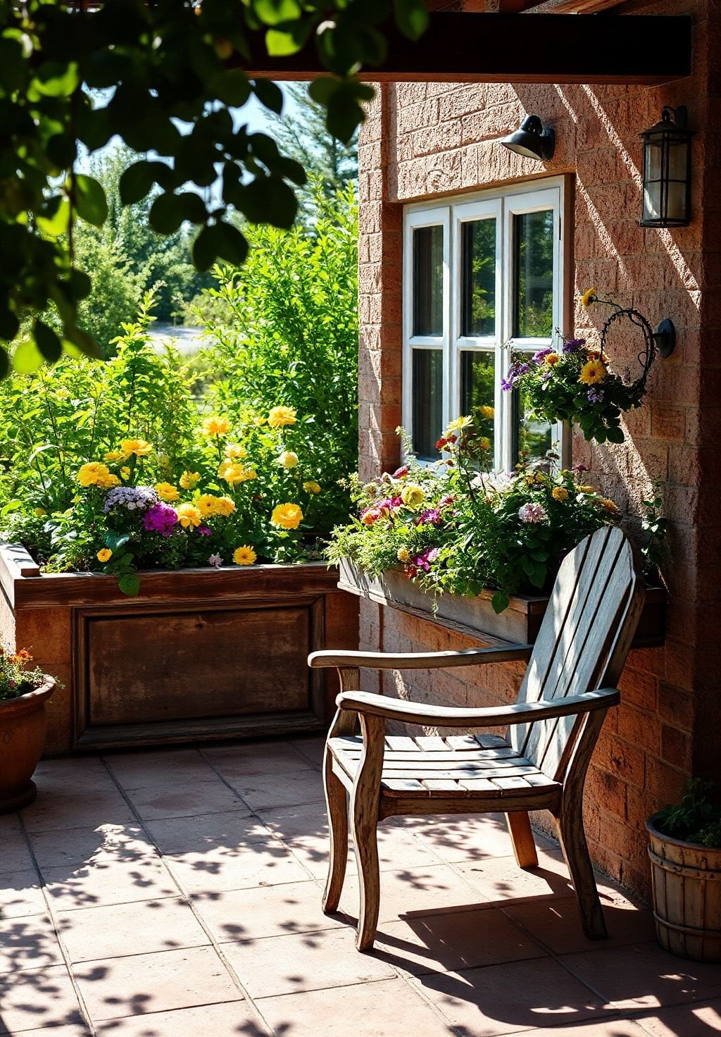 Blooming Oasis: Patio Paradise with Built-in Garden