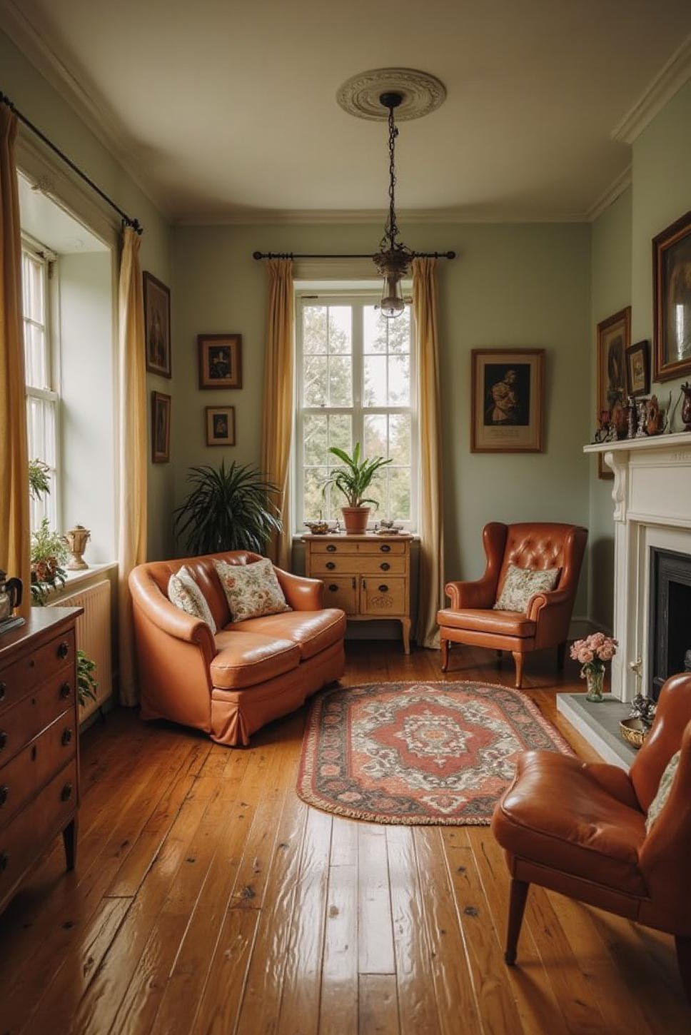 Retro Style English Cottage Living Room