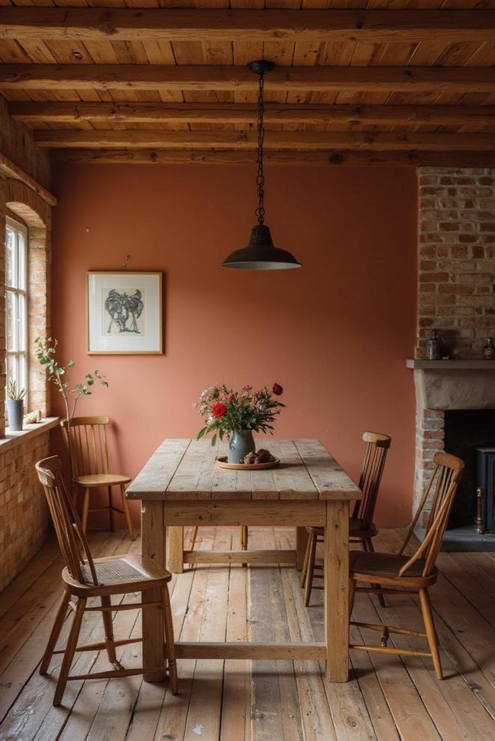 Rustic Terracotta English Cottage Living Room