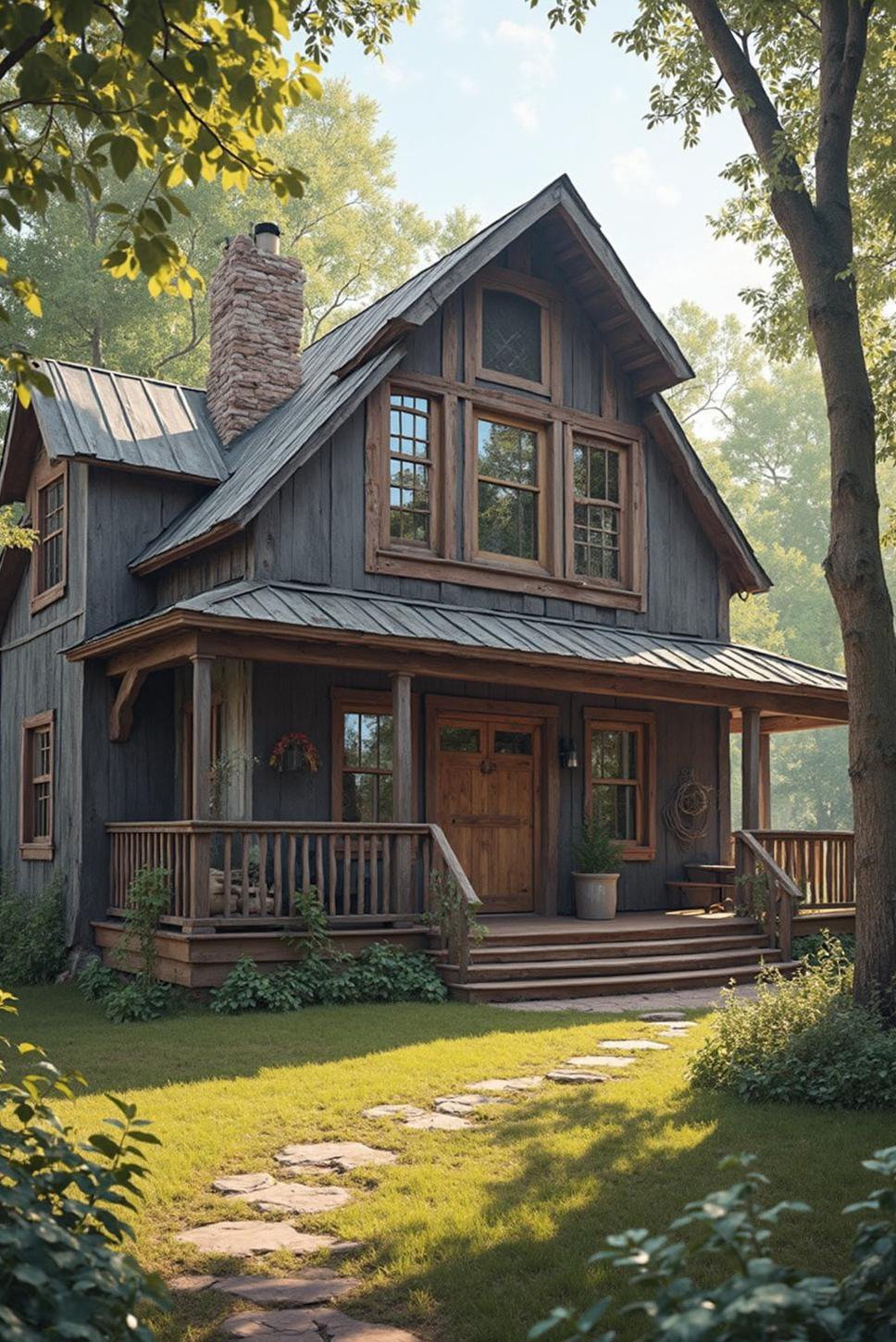 Rustic Farmhouse Dream House: Cozy Interior & Exterior