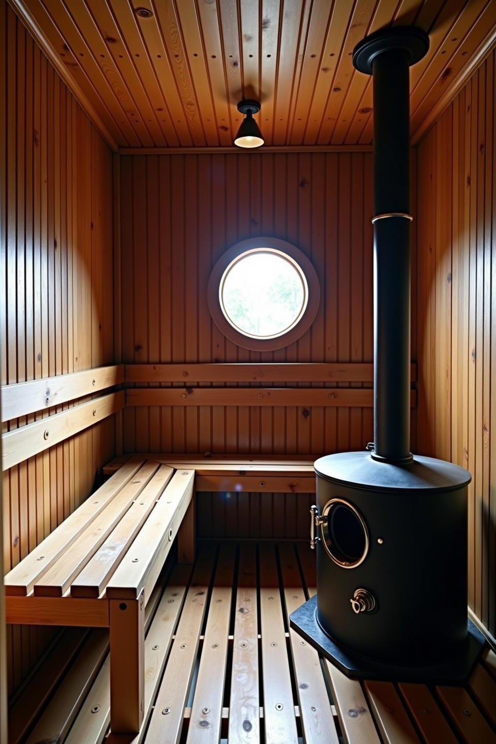 Traditional Finnish Sauna: Dark Wood & Mystique