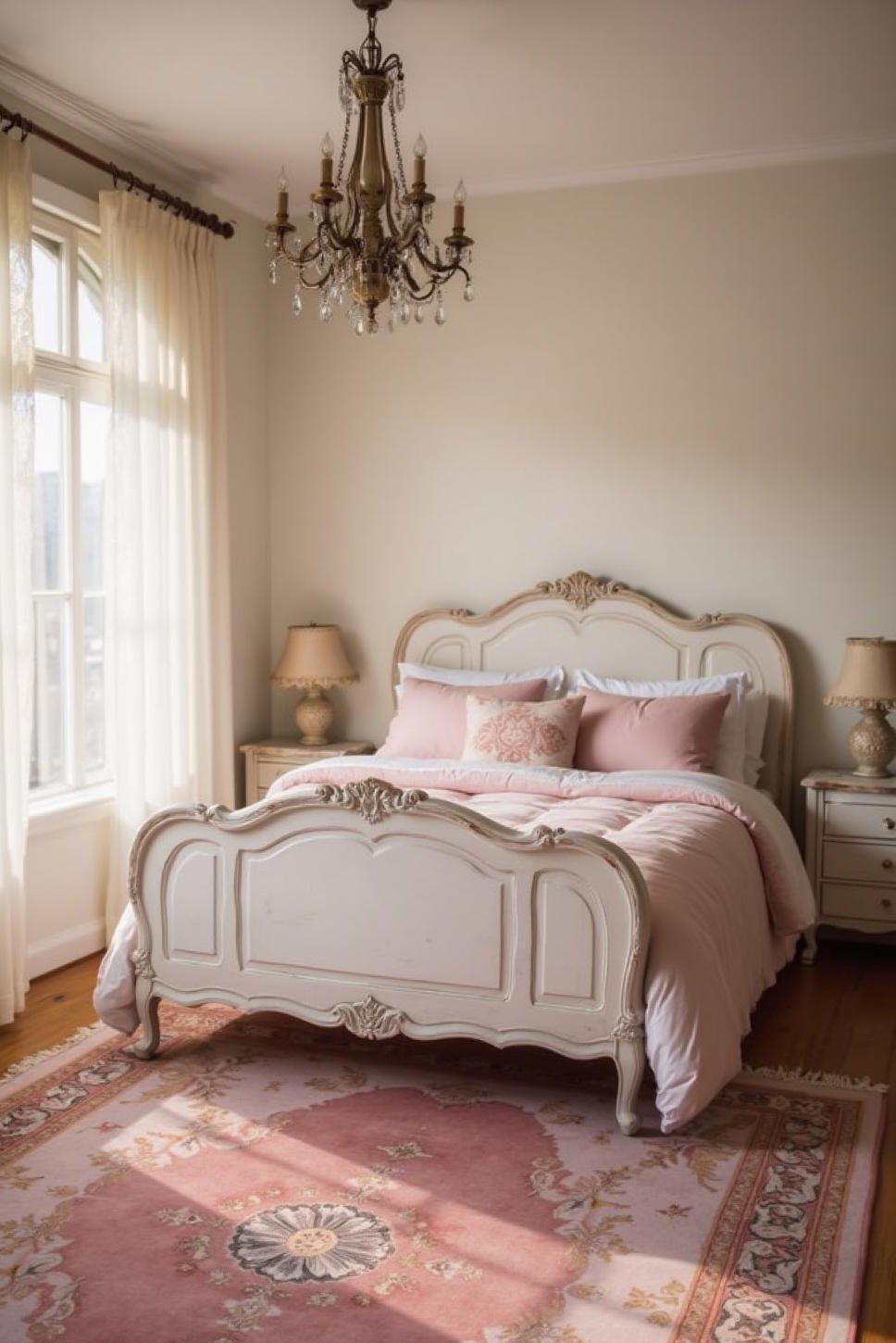 Shabby Chic Pink & White Bedroom: Romantic & Delicate