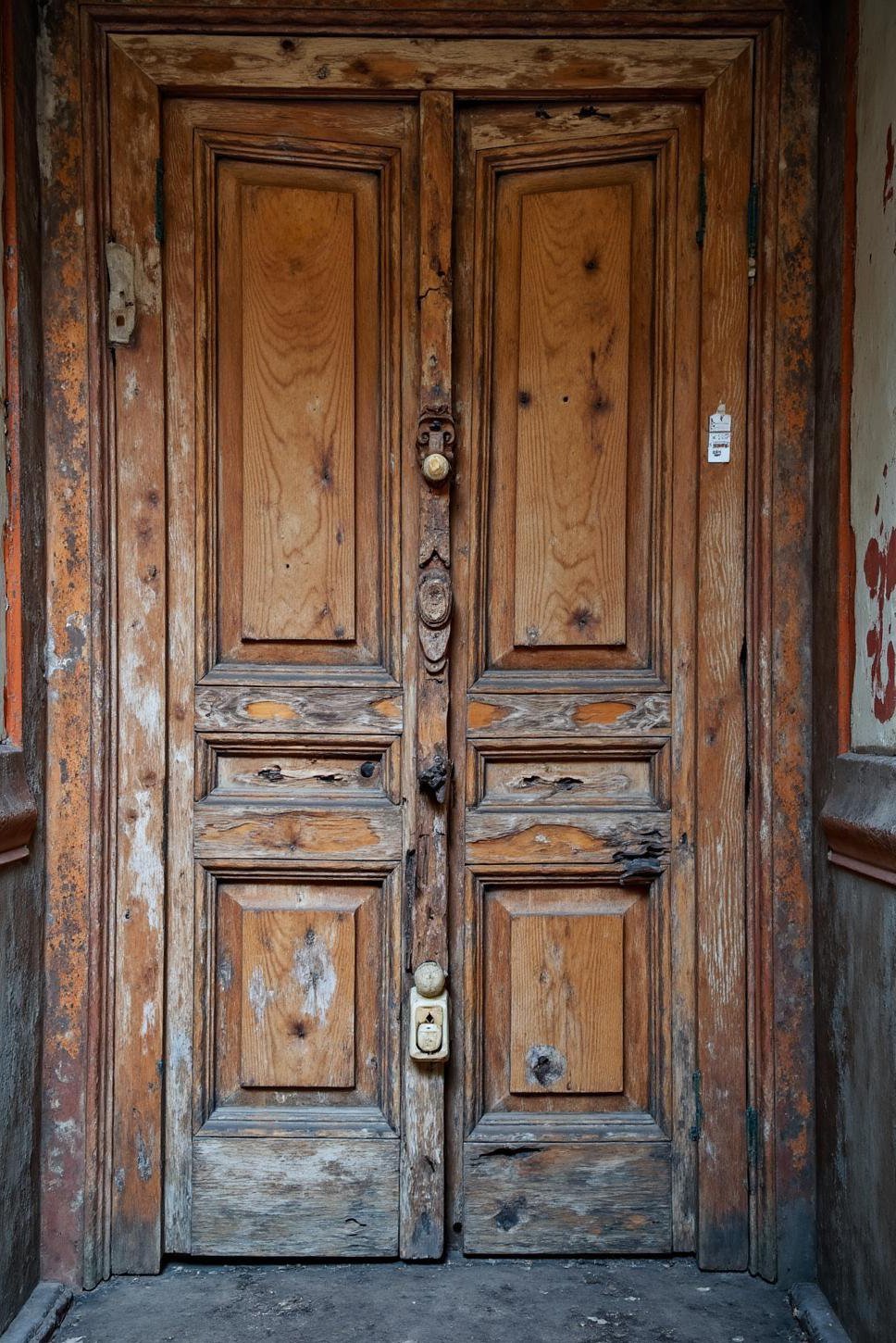 Abandoned Mansion Door: Macro DSLR Photography Details