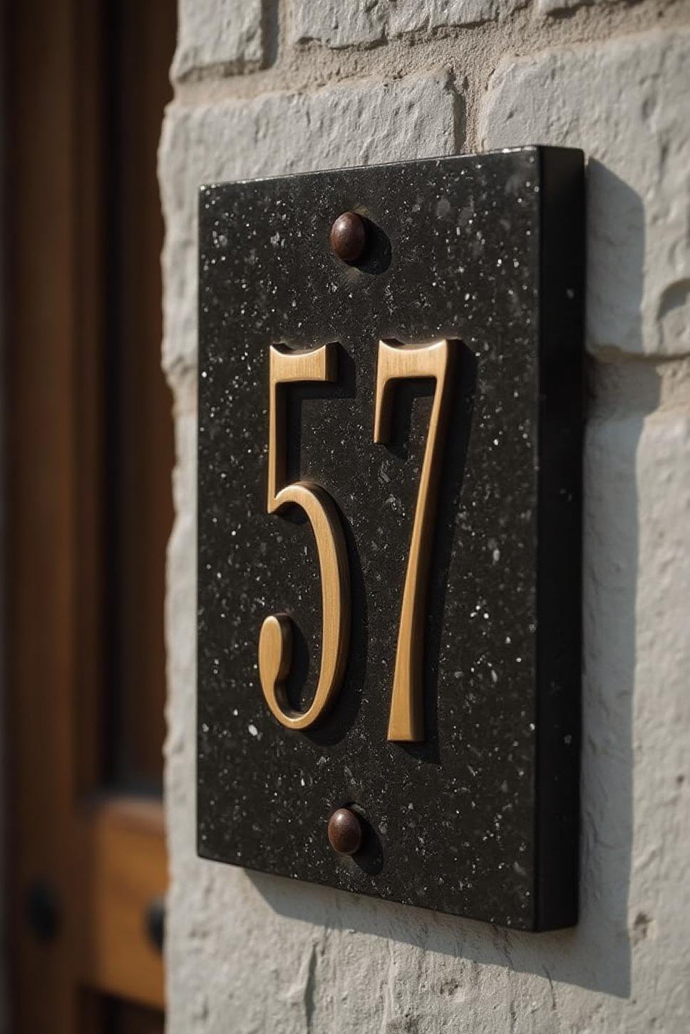 Sleek Black Granite Diy House Number Sign