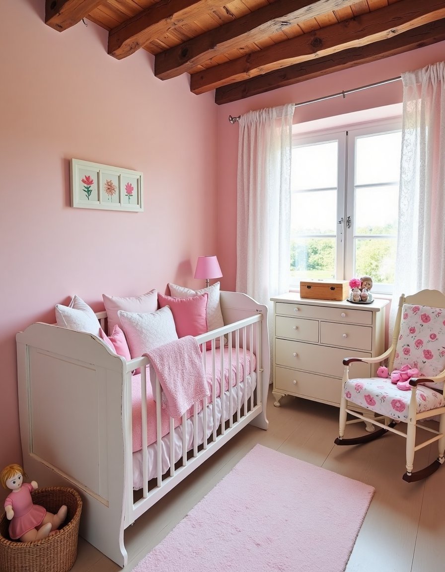 Sweet Shabby Chic Pink Toddler Girl Room