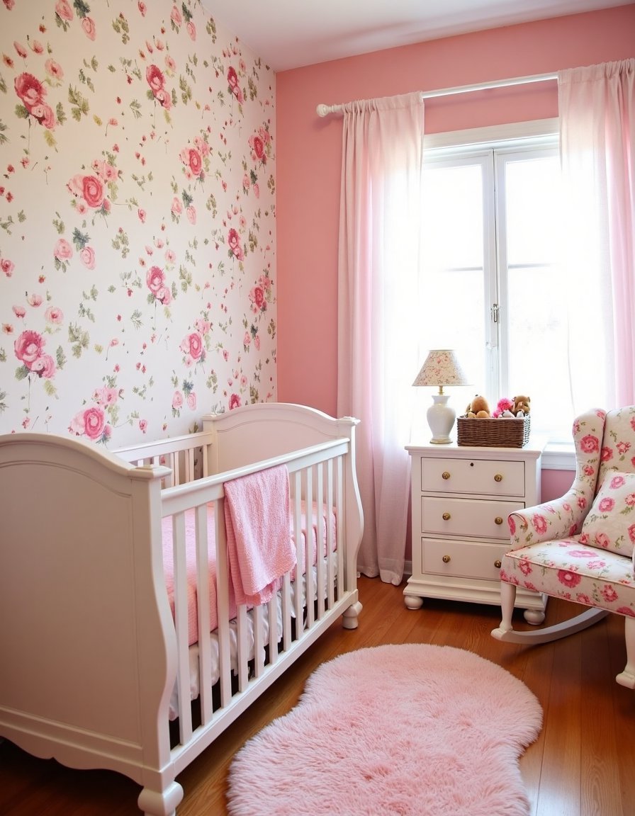 Sweet Pink Toddler Girl's Vintage Bedroom