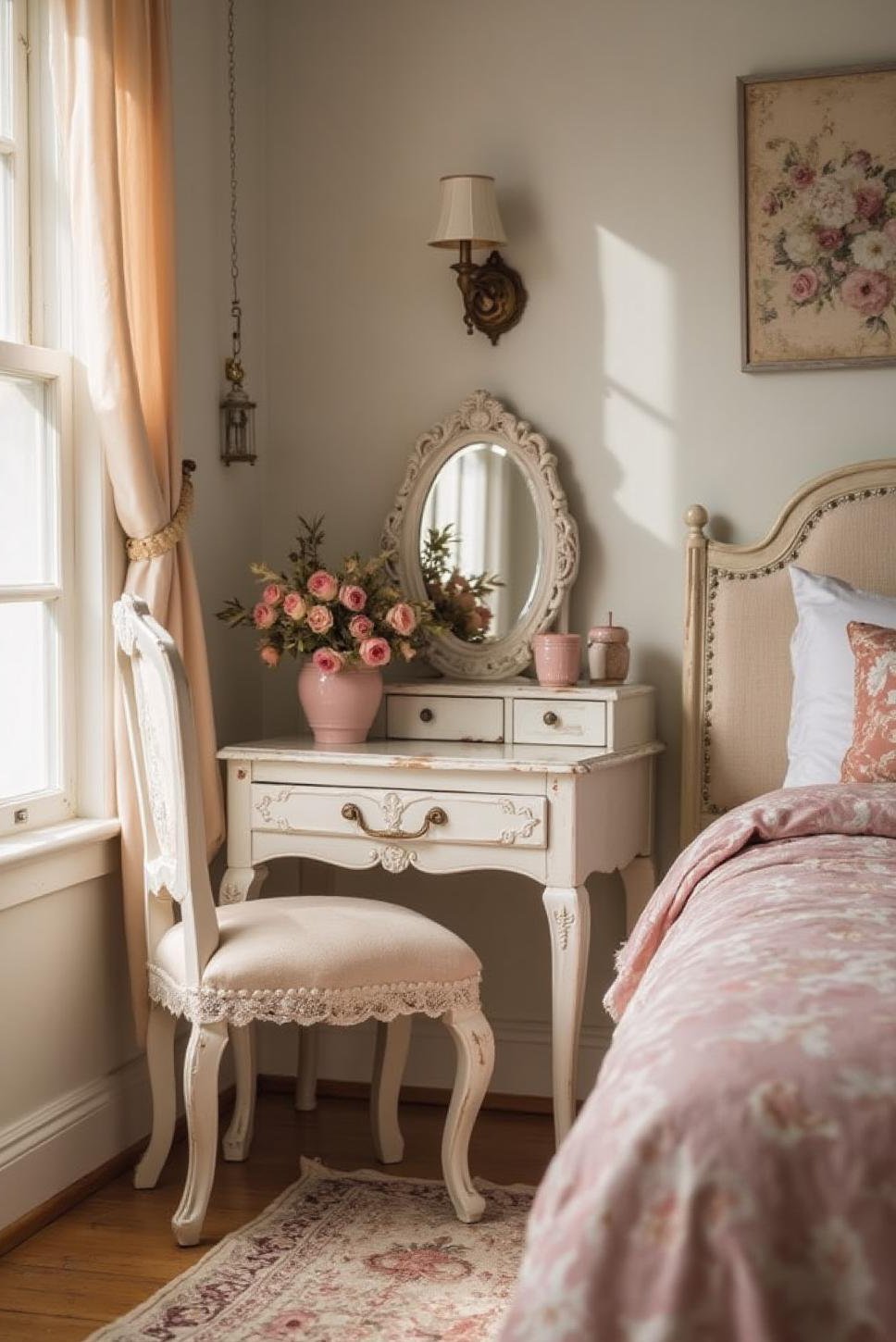 Shabby-Chic Master Bedroom: Vanity Ideas & Romantic Decor