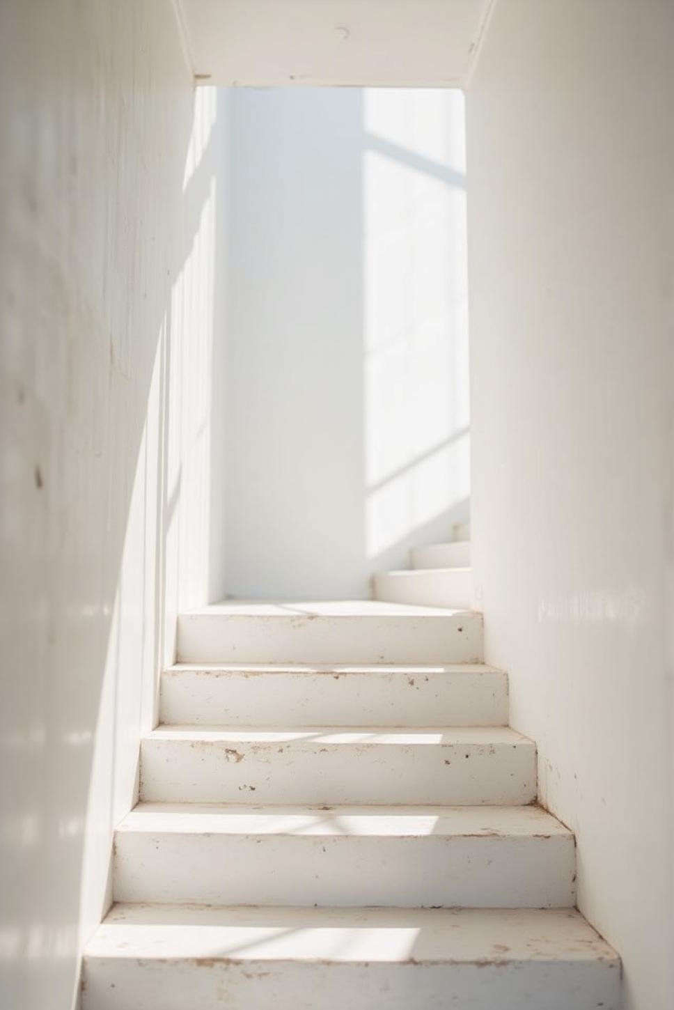 Bright White Staircase: Airy Hallway, Light Photography