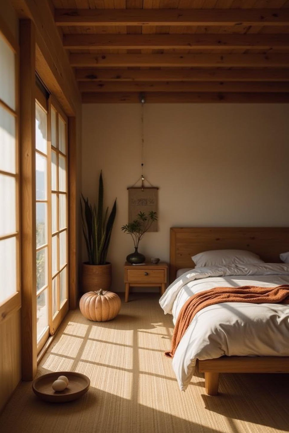Serene Japanese Bedroom: Minimalist Master Bedroom Decor