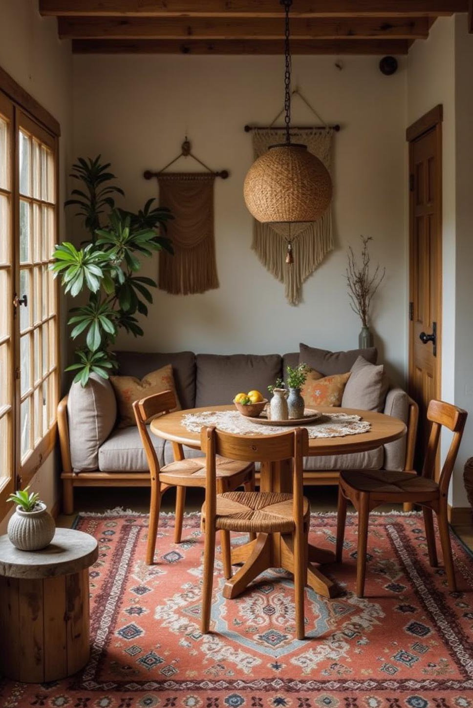 Bohemian Tiny Living Room Dining Room Combo
