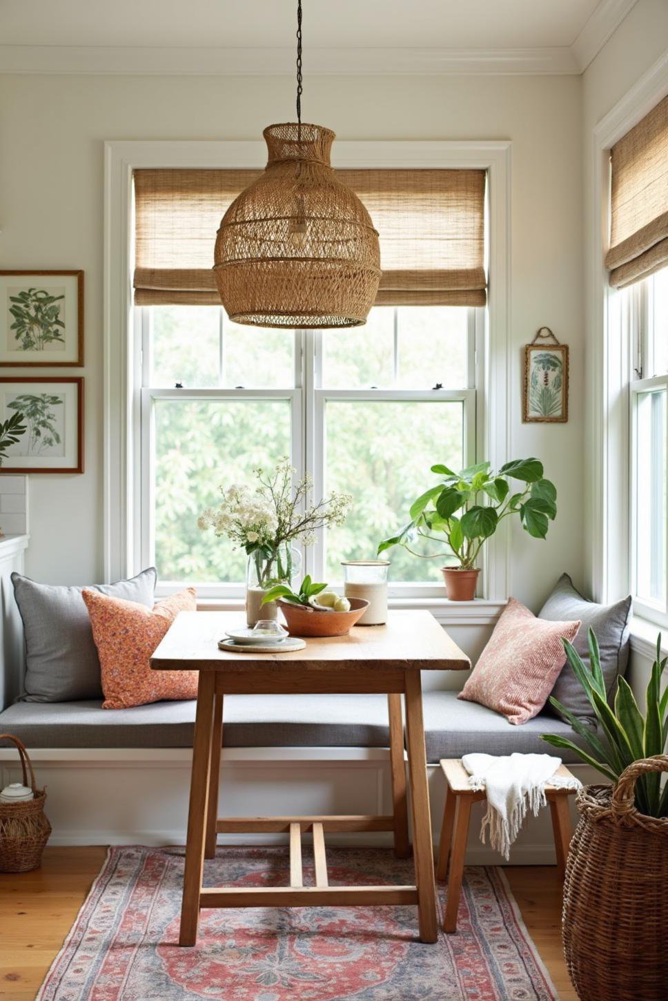 Boho Small Sunroom: Rattan & Botanical Decor