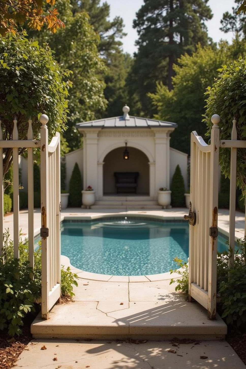 Elegant Pool Fencing: Classic Brick & Arch Design