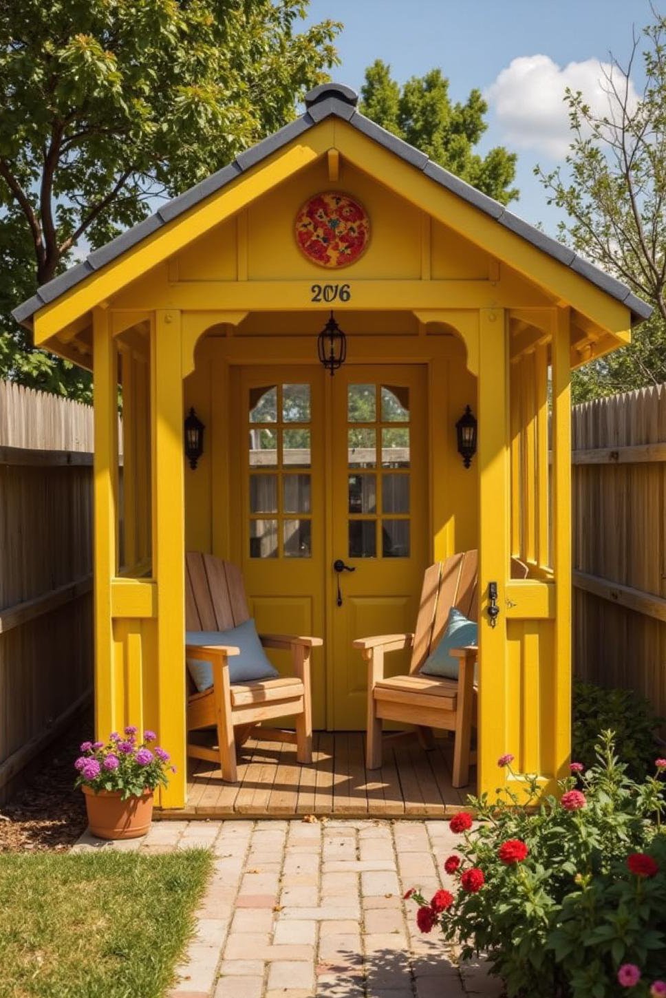 Bright Yellow Gazebo: Playful Backyard Design